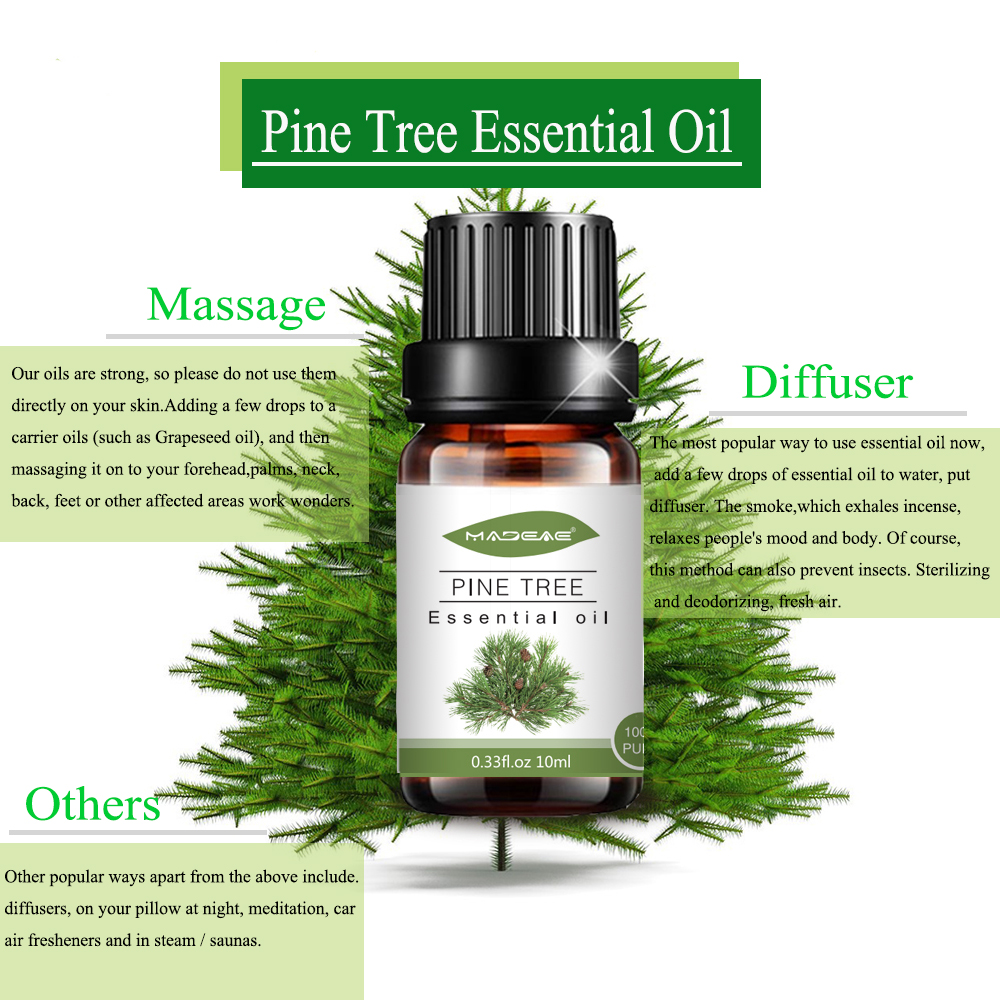 Étiquette privée Nature 100% pure Pine Tree Essential Essential