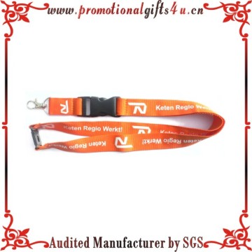 Printed Polyester Lanyards with Metal Hook and Plastick Buckle