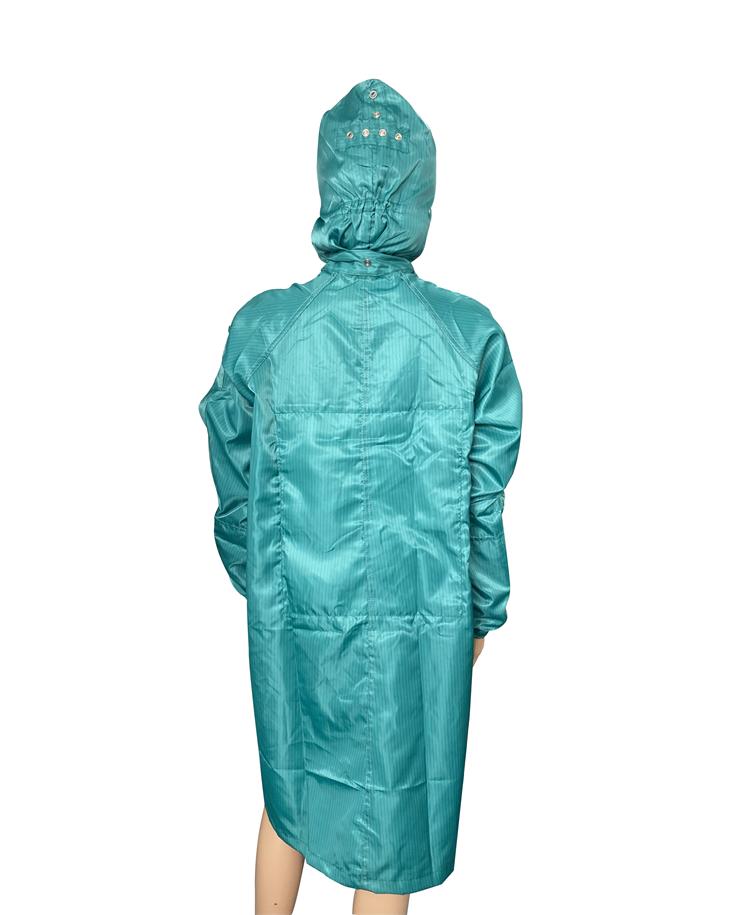 Hot Selling EPA Garments for Industrial Use Clean Room Green ESD Antistatic Smock Gown with Hood