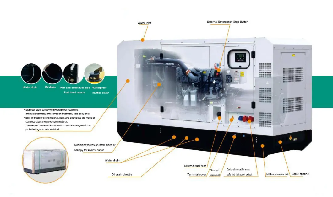 Heavy Duty 1350kVA 1475kVA Mitsubishi Container Type Diesel Power Generator with Full Automatic Controller