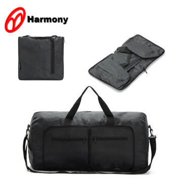 Portable Lightweight black 210T foldable duffle bag