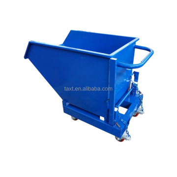 600 Litre Auto Release Tipping Skip Forklift for Waste Recycling in Manufacturing Plants