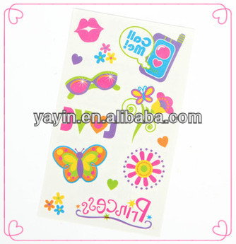 Non-toxic temporary water transfer body art sticker/skin tattoo sticker/body sticker/ safe tattoo sticker for kids