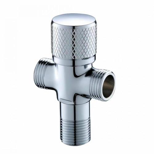 Four-way brushed nickel stainless steel angle valve