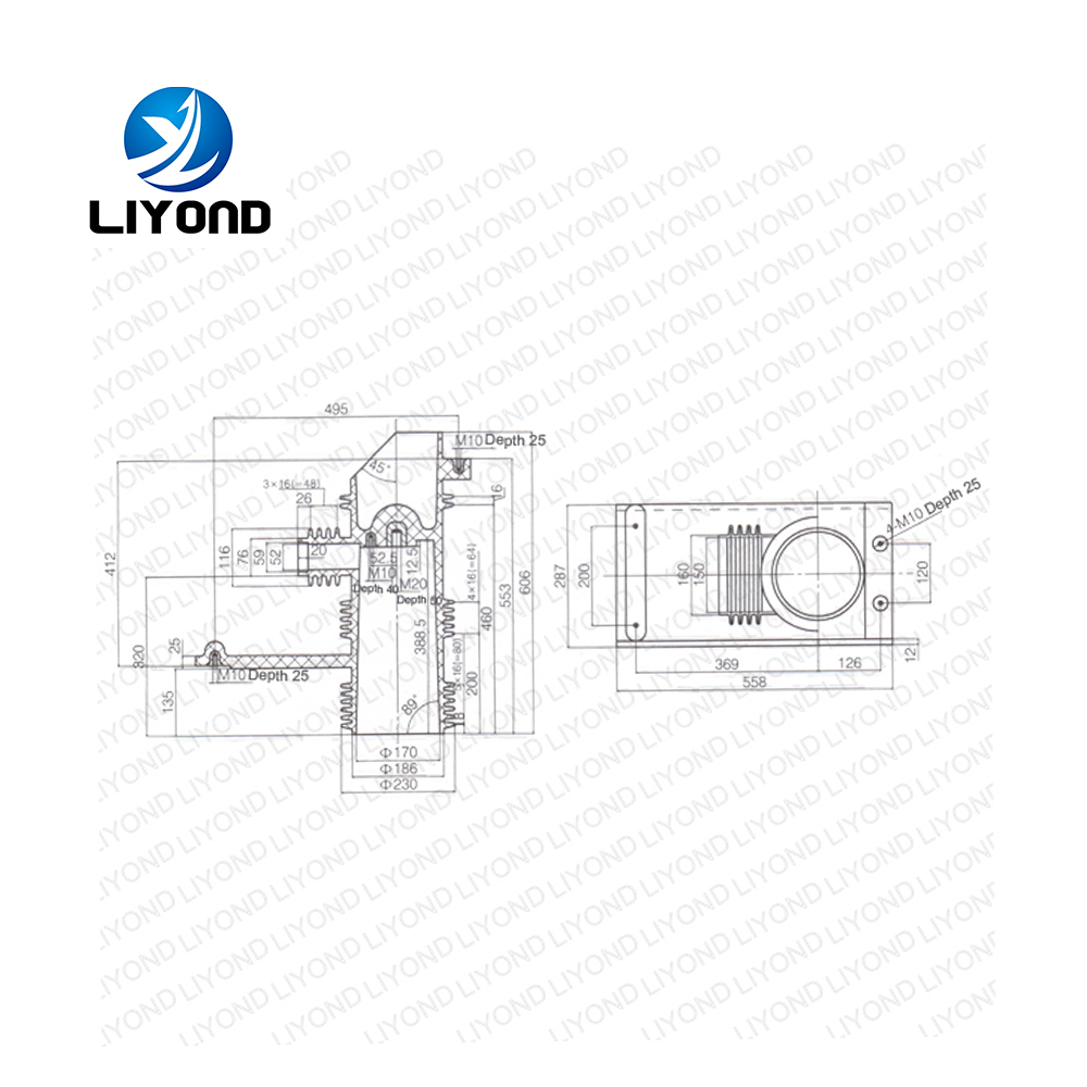 LYC257-40.5KV insulated epoxy resin contact box for switchgear