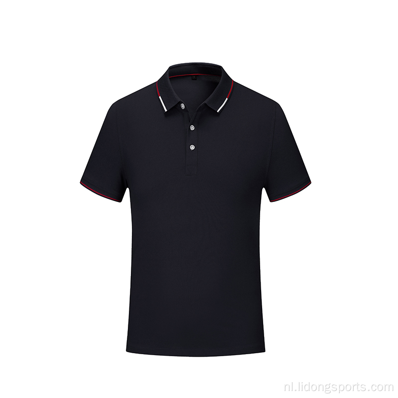 Gewone kleuren polyester katoenen zomer ademend golfshirt