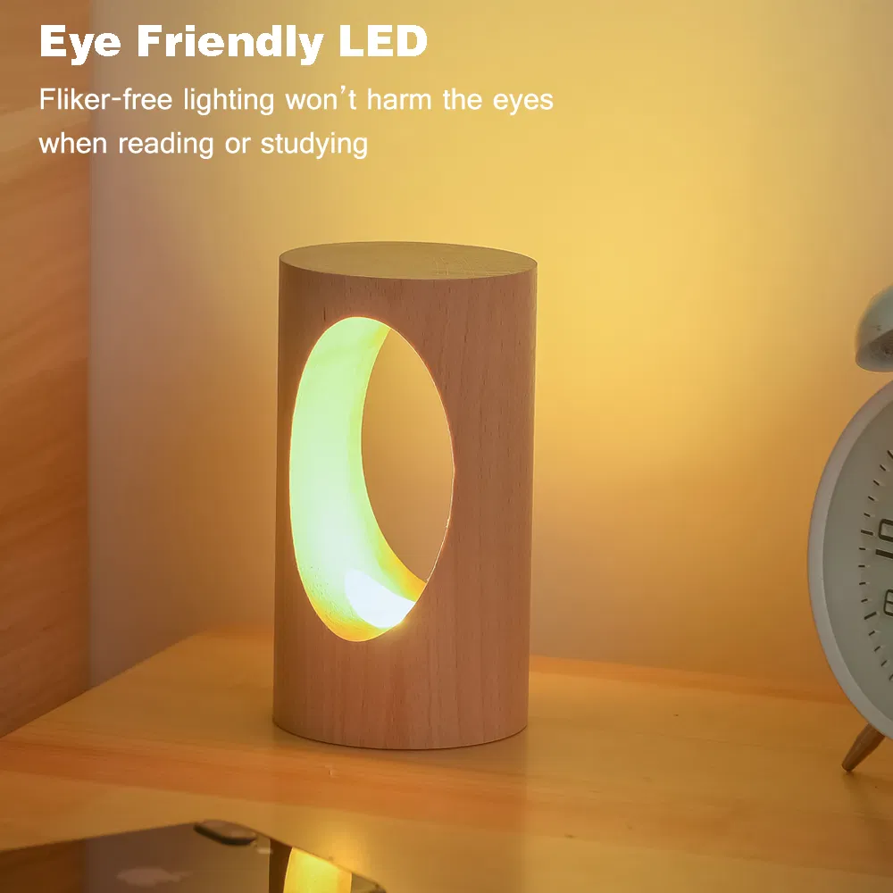 Elegant Japanese Solid Wood LED Night Light for Cozy Home Decor