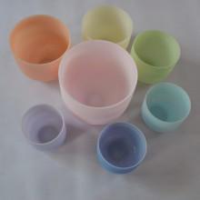 432hz 440hz Pastel Color Crystal Singing Bowls - Healing Bath Quartz Singing Bowls Wholesale