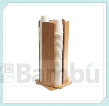 100% Solid Bamboo Revolving Cup Lid Dispenser 2014 NEW