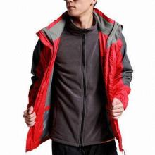 Mens' two-piece fleece inner waterproof breathable jacket coat