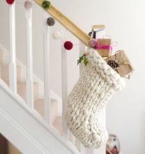 Merino Crochet Christmas sock holder