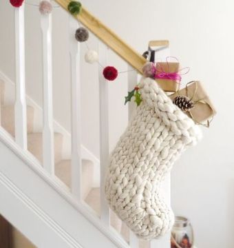 Merino Crochet Christmas sock holder