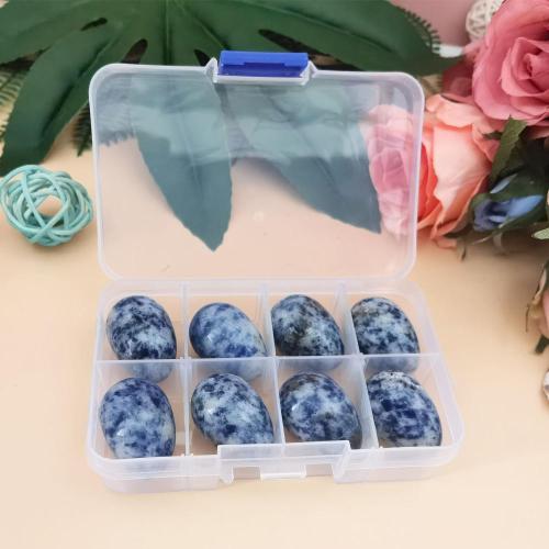 8-piece loose gemstone egg shaped crystal gem Chakra Healing balance kit with box for collectors aura therapists and yoga pract