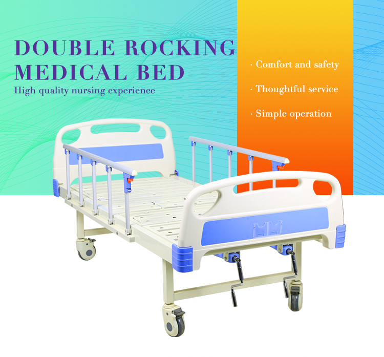 Home Use Multi Functional Manual Hospital Bed For Paralyzed Patients) two Function Hospital Furniture Iron Hospital Bed