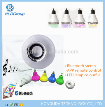 Phone bluetooth led speaker bulb audio speaker E27 color changing led bluetooth speaker bulb