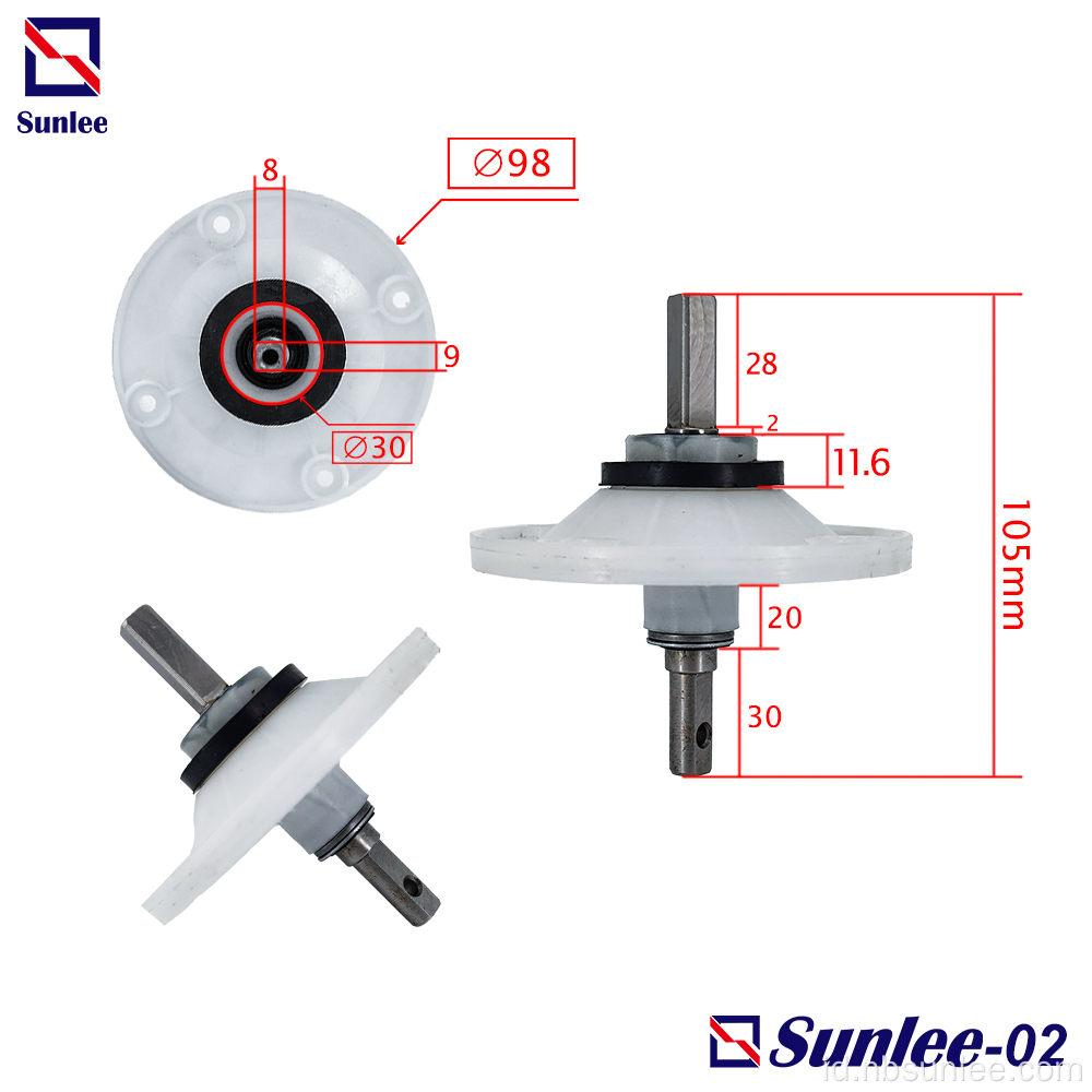 9x9mm Persegi 30mm Mesin cuci P Poros