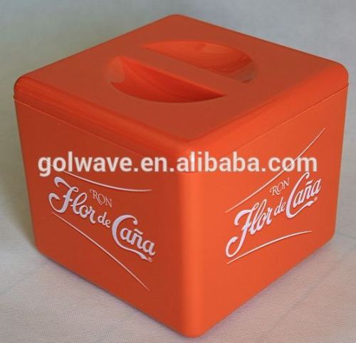 3L double wall plastic beer Ice bucket Champagne ice bucket, PS ice bucket for promotion,Square shape plastic ice bucket
