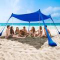 Portable Beach Sun Shelter with 4 Aluminum Poles