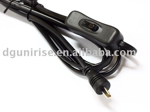 DC power cord with on/off switch