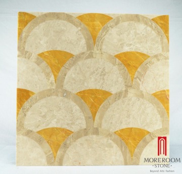 Yellow marble Waterjet marble inlay flooring design