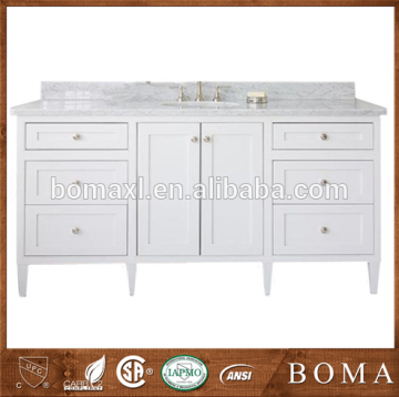 Beautiful elegent 60 inch white oak solid wood bathroom vantiy