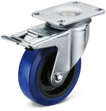 Braked Round Stem TPR Industrial Caster