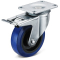 The Elastic Rubber Flat Bottom Double Brake Casters