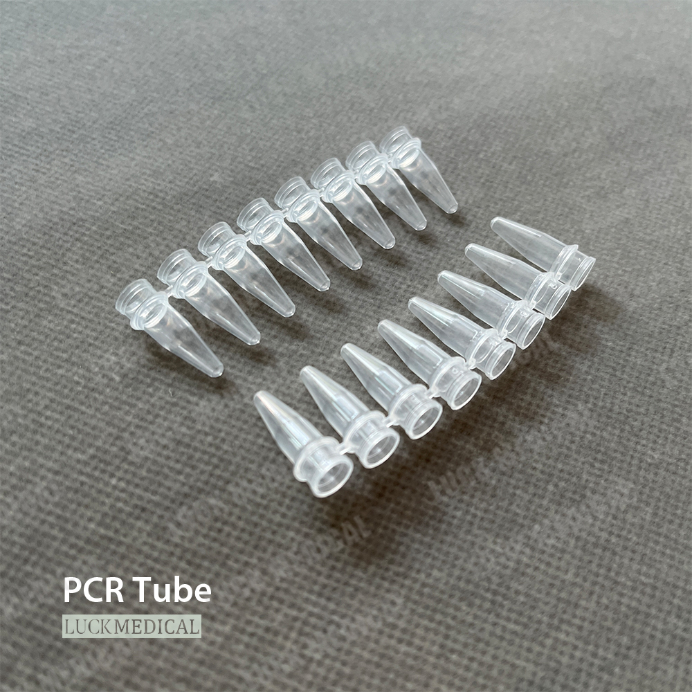 Tek kullanımlık plastik PCR 8 tüplü şeritler PCR tüpleri