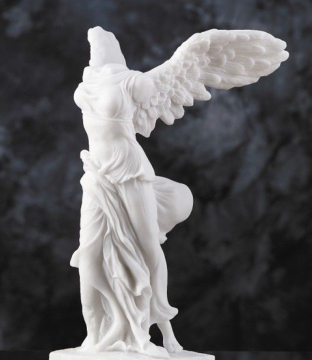 Antique greek winged victory marble statue