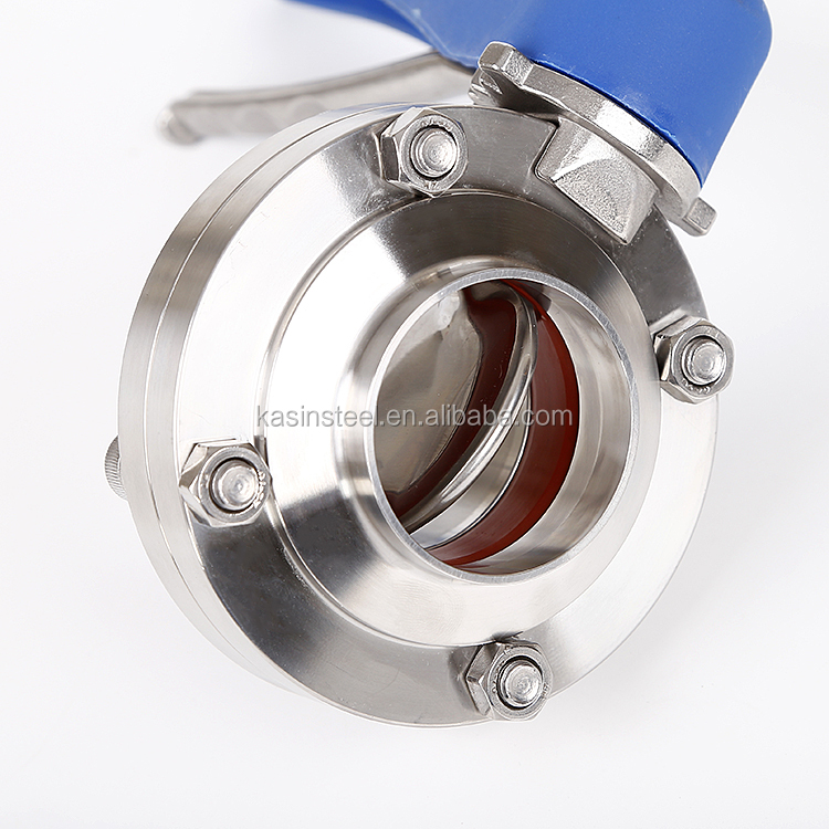 Stainless Steel SMS/DIN Hygienic Sanitary Clamped/Threaded/Welded Manual Butterfly Valve