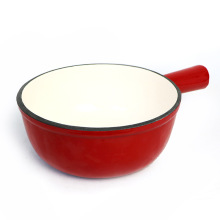 Enameled Chocolate Fondue Pot