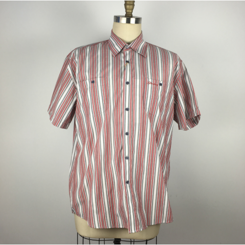 Striped office casual short sleeve shirt 100%cotton shirt