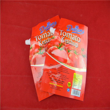 custom plastic packaging spout-pouch for tomato ketchup