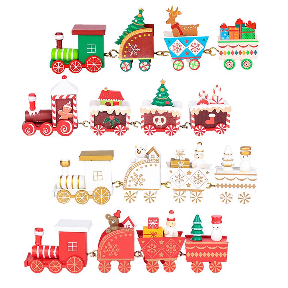 Merry Christmas Wooden Train Ornament Christmas Decoration For Home Santa Claus Gift Natal Navidad Noel 2022 New Year Xmas Decor