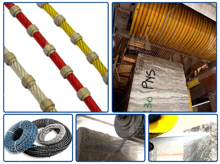 Diamond wire saw rope for stone cutting