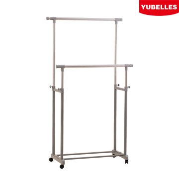 Adjustable Double Rod Clothes Drying Rack 4.7M