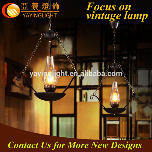 ancient chain oil shape pendant lamp,hanging kerosene design chandelier, simple oil lamp design hanging lighting 2017