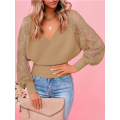 Women's Lace Patchwork Backless Sweater Tops