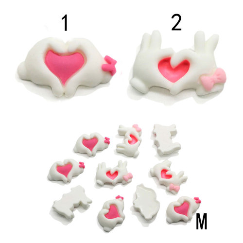 Kawaii Bowknot Heart Fingers Resin Beads Διακόσμηση Μπρελόκ Diy Art Decor Τηλέφωνο Εξώφυλλο Στολίδι Βραχιόλι Κοσμήματα Αξεσουάρ