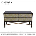 ECO-Friendly yellow mother of pearl inlaid Storage Cabinet