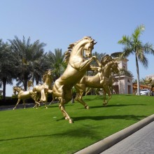 Beautiful Classic brass bronze jumping large horse sculpture