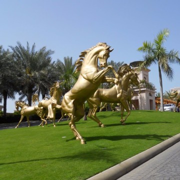 Beautiful Classic brass bronze jumping large horse sculpture