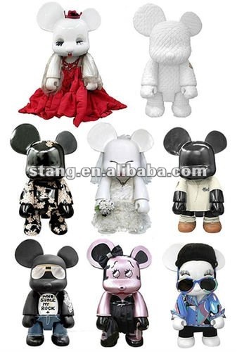 Flocked pvc bear toys,customized bear toys