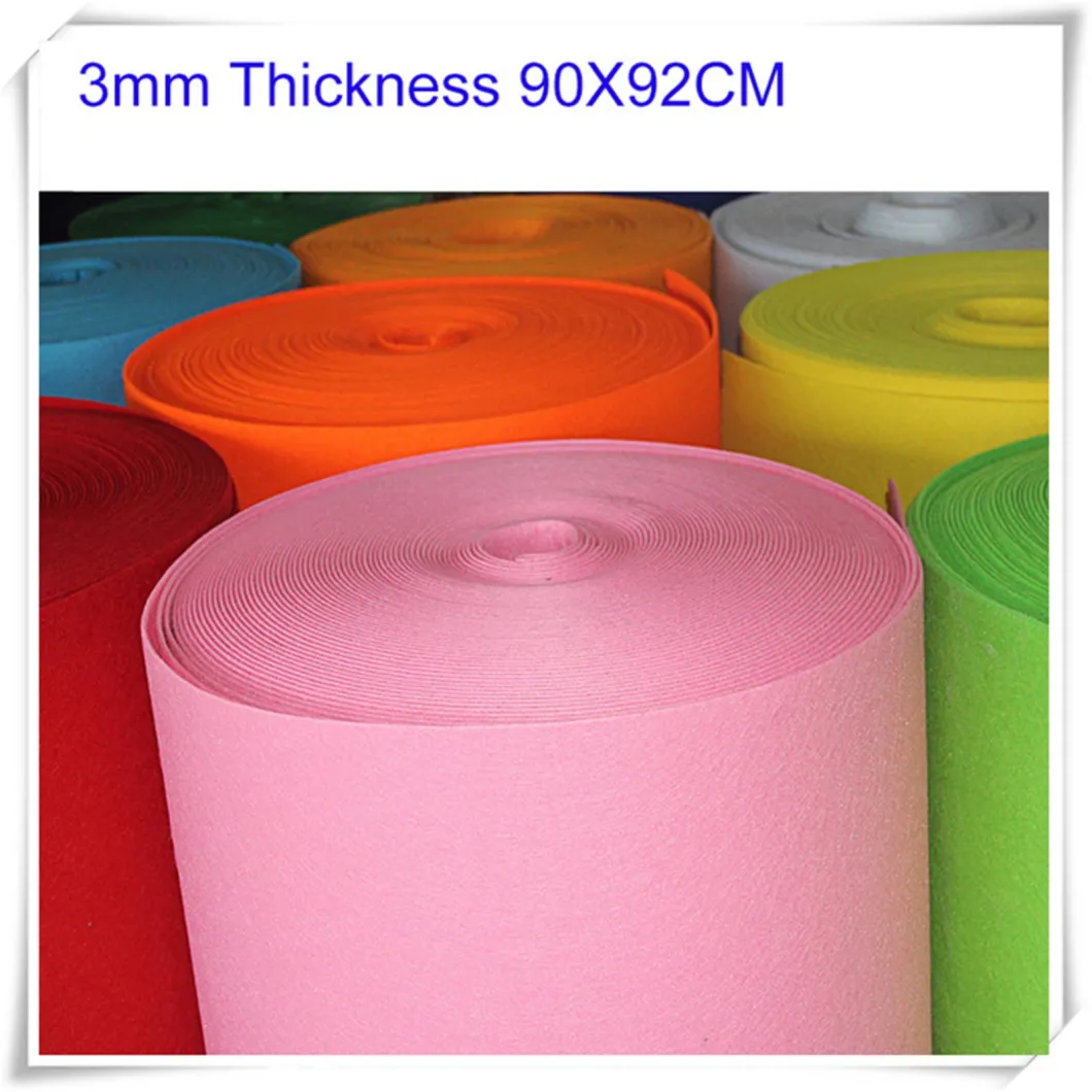 100% Polyester Fabric Needle-Punched Colored 3mm Thick Felt