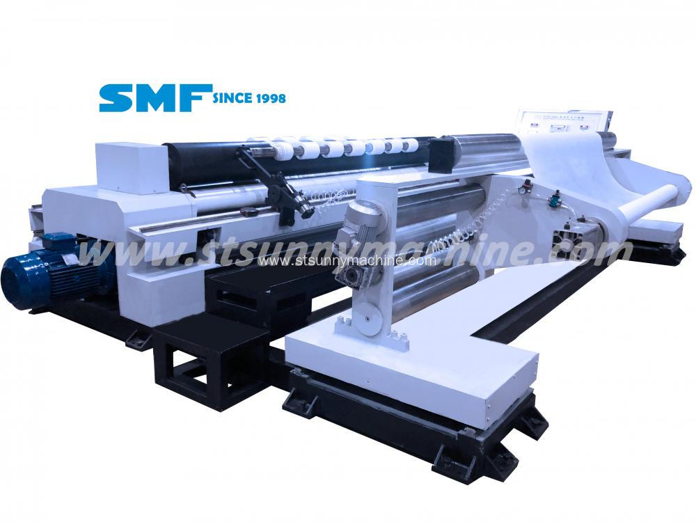 Nonwoven fabric slitting and rewinding machine