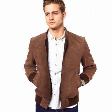 Men's goat suede bomber jacket