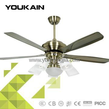 52 inch Antique brass simple metal hugger ceiling fan