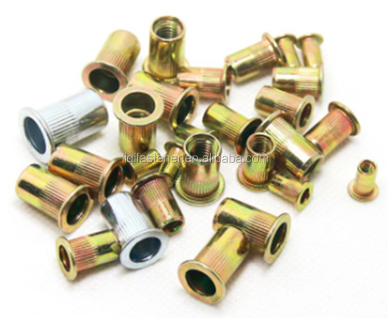 Factory carbon steel Flat Head Stainless Steel Custom Brass Blind Riveting Rivet Nut Insert Riveting Tools