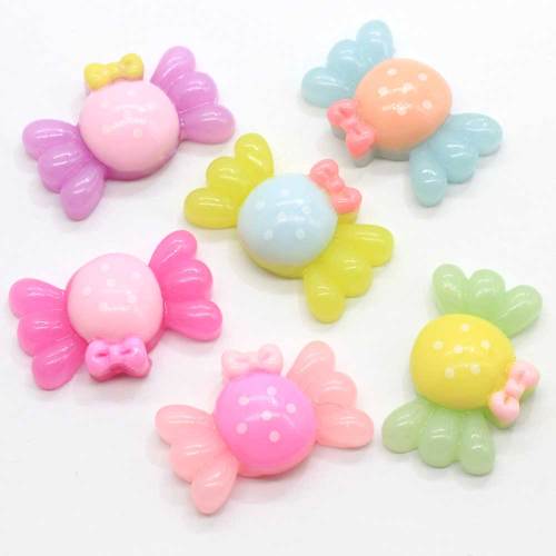 24mm dos plat résine Cabochon Kawaii bonbons Figurine Slime charme embellissements Scrapbook bricolage accessoires boutons