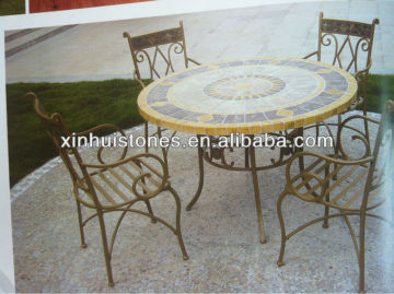 Natural stone round dinning table